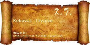 Kokovai Tivadar névjegykártya